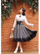 Faeries Daffodil Grey and Green Check Skirt(Reservation/2 Colours/Full Payment Without Shipping)